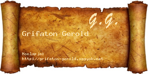 Grifaton Gerold névjegykártya